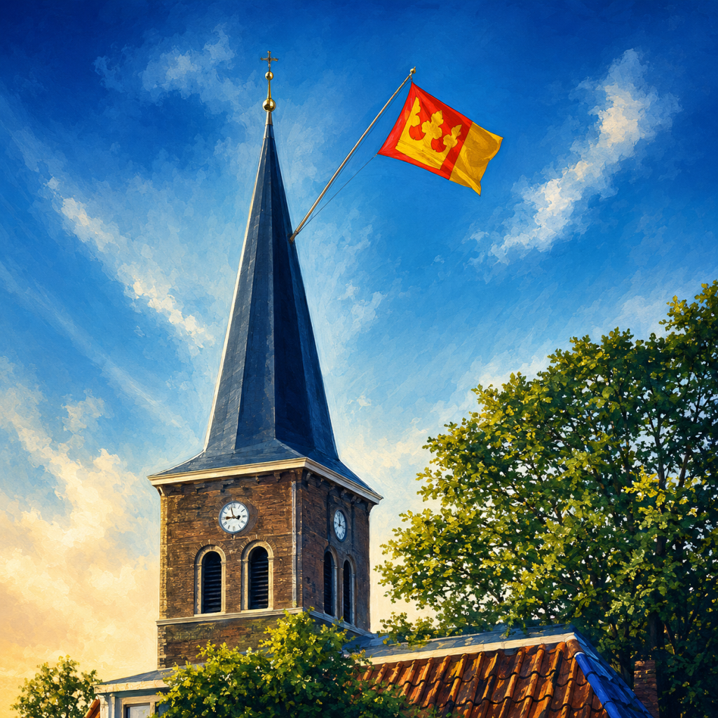 Sinds 2025 wordt op initiatief van de Merkecommissie in Akkrum de Akkrumer Dorpsvlag gehesen in de toren van de Terptsjerke tijdens het feestweekend. Een traditie die in veel Friese dorpen al jarenlang gebruikelijk is, maar nu ook een plek heeft gekregen in Akkrum. De vlag in de kerktoren laat zien dat het dorp samenkomt om feest te vieren.

De kleuren van de vlag zijn afkomstig uit het dorpswapen. In de heraldiek staat rood voor moed en opoffering, terwijl geel symbool staat voor wijsheid en rijkdom. De afgebeelde kroon is een zogeheten vlekkekroon, verwijzend naar de historische status van Akkrum als vlek: een plaats in omvang tussen een dorp en een stad.

De Akkrumer Dorpsvlag is momenteel in gevelformaat verkrijgbaar bij De Vlijtige Lies in Akkrum, zodat inwoners de vlag kunnen voeren tijdens feestelijke dorpsactiviteiten en bijzondere momenten in het dorp.